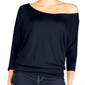 Simlu Women’s Blue Dolman Sleeve Top Size XL 💙